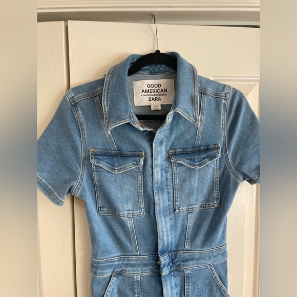 Good American Zara Sculpting Denim Stretch Jumpusit size 2/M NWT - Picture 2 of 8
